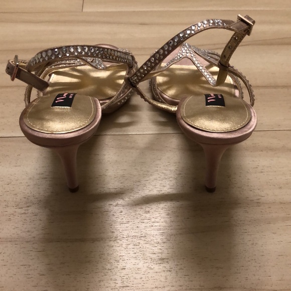 Nina Tan Bejeweled Strappy Heels Size: 7 - Picture 5 of 9